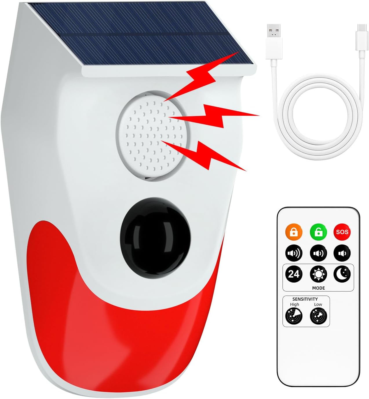 Smart Garden Light Camera - Solar Motion Sensor Outdoor Alarm,Adjustable Sensitivity