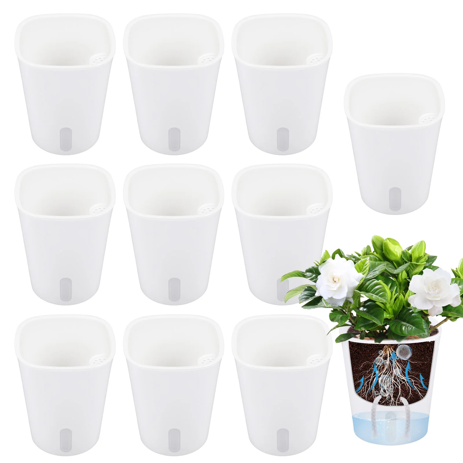 Hydroponic Grow Pod - 10 Pcs Self Watering Planter Lazy