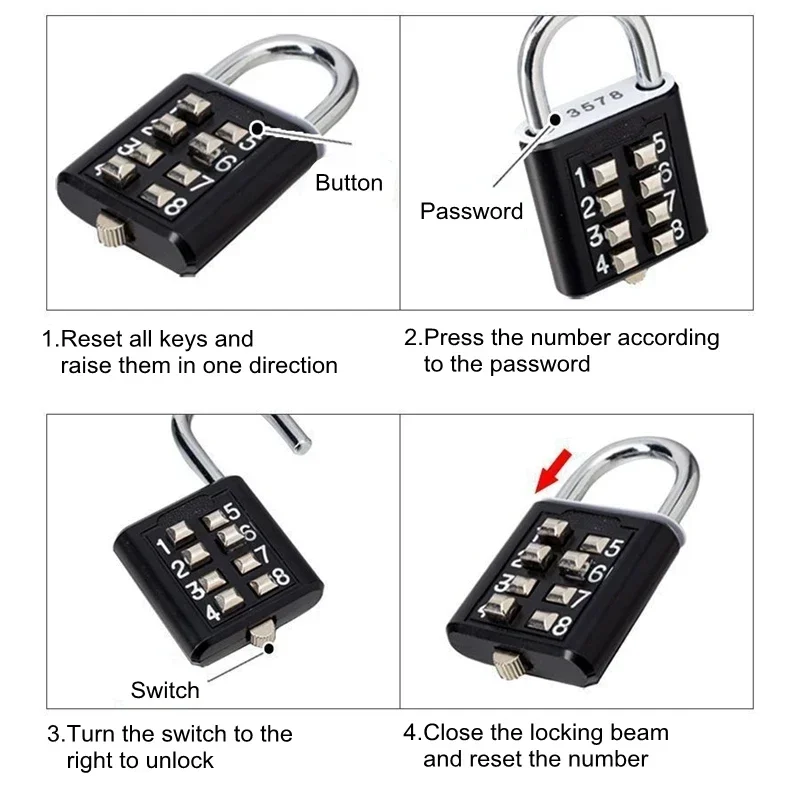 8 Digits Password Code Outdoor - Smart Garden Gate Lock ulasan dan harga