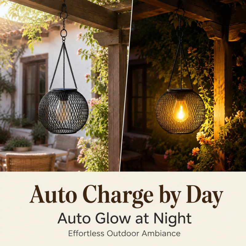 Solar Powered LED Hanging Floo - Smart Garden Light Camera ulasan dan harga