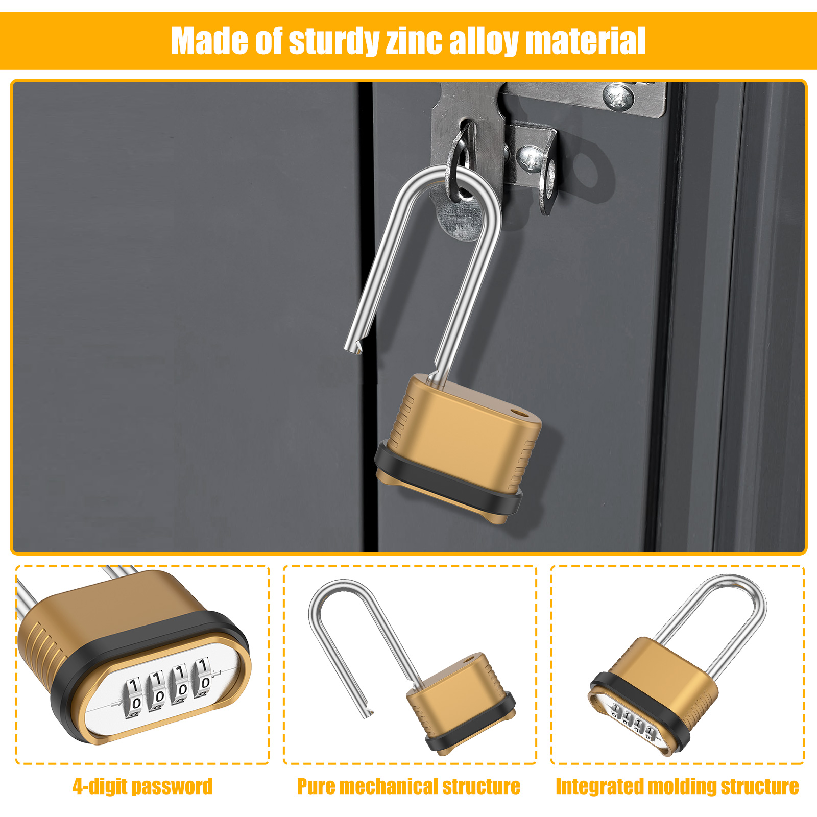 Combination Padlock 4 Digit Lo - Smart Garden Gate Lock ulasan dan harga
