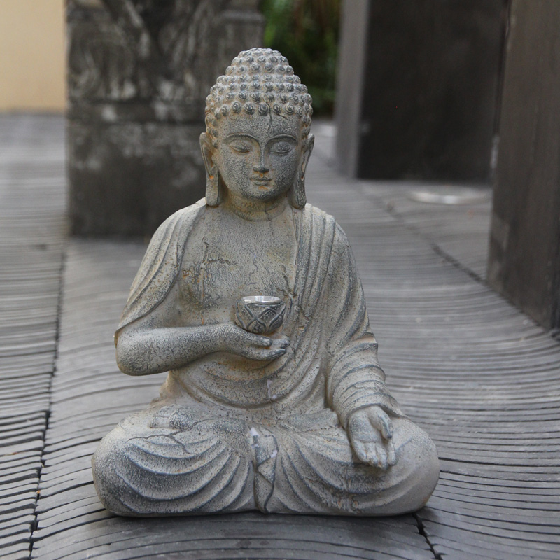 Resin Solar Buddha Statue Scul - Smart Garden Ornaments ulasan dan harga
