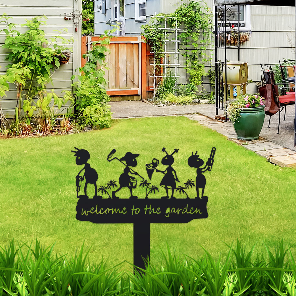 1pc Metal Rustic Metal Ant Sil - Smart Garden Ornaments ulasan dan harga