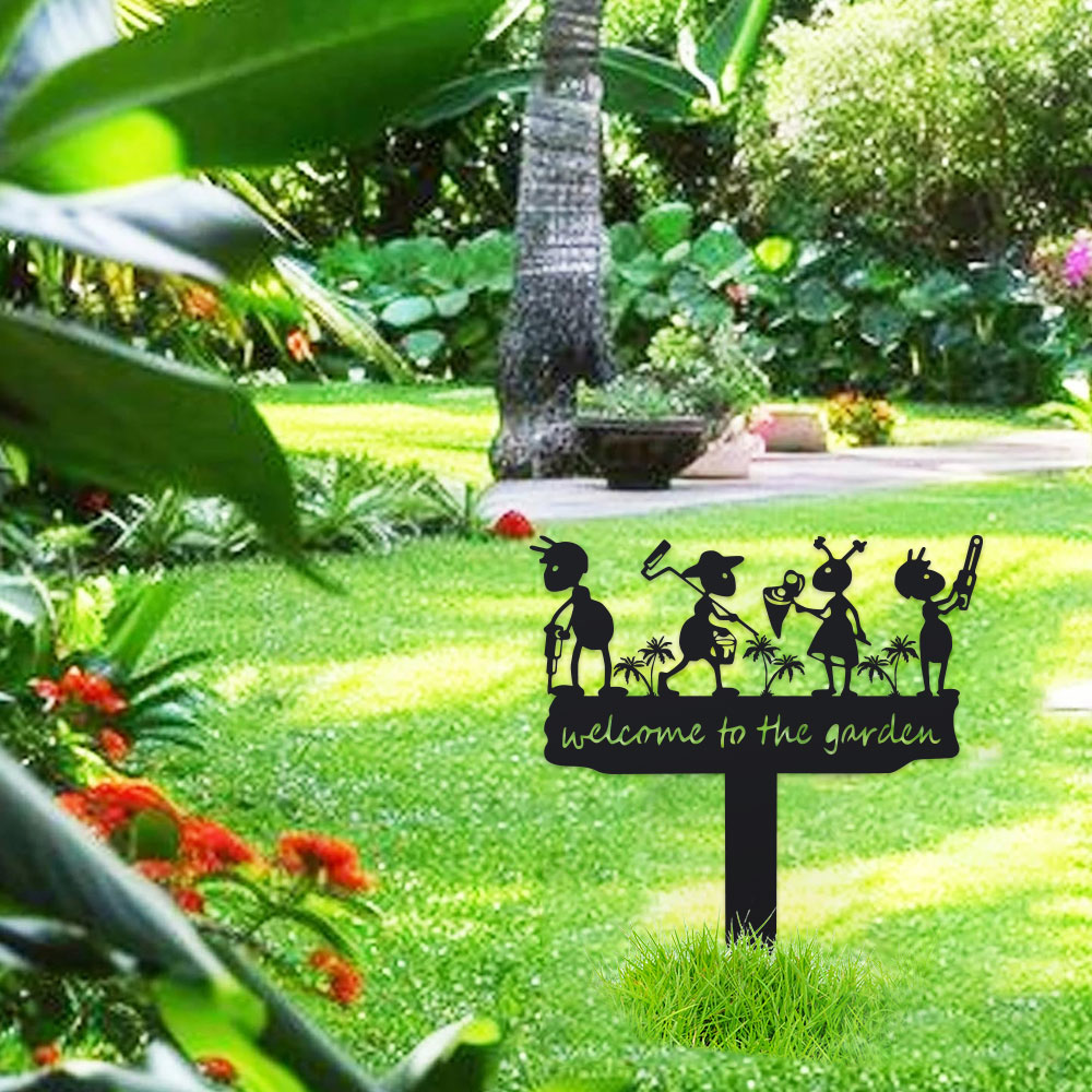 1pc Metal Rustic Metal Ant Sil - Smart Garden Ornaments ulasan dan harga
