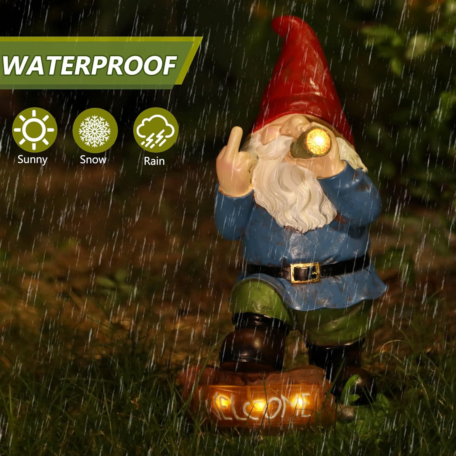 LED Solar Middle Finger Dwarf  - Smart Garden Ornaments ulasan dan harga