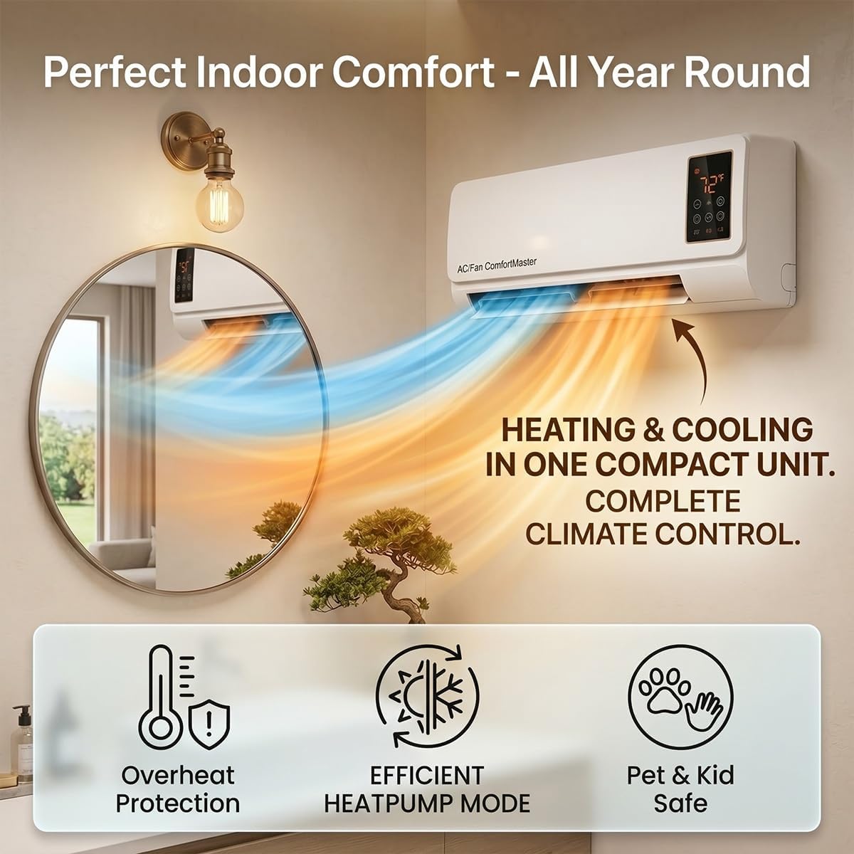 1800W Wall Mounted Air Conditi - Smart Garden Offices ulasan dan harga