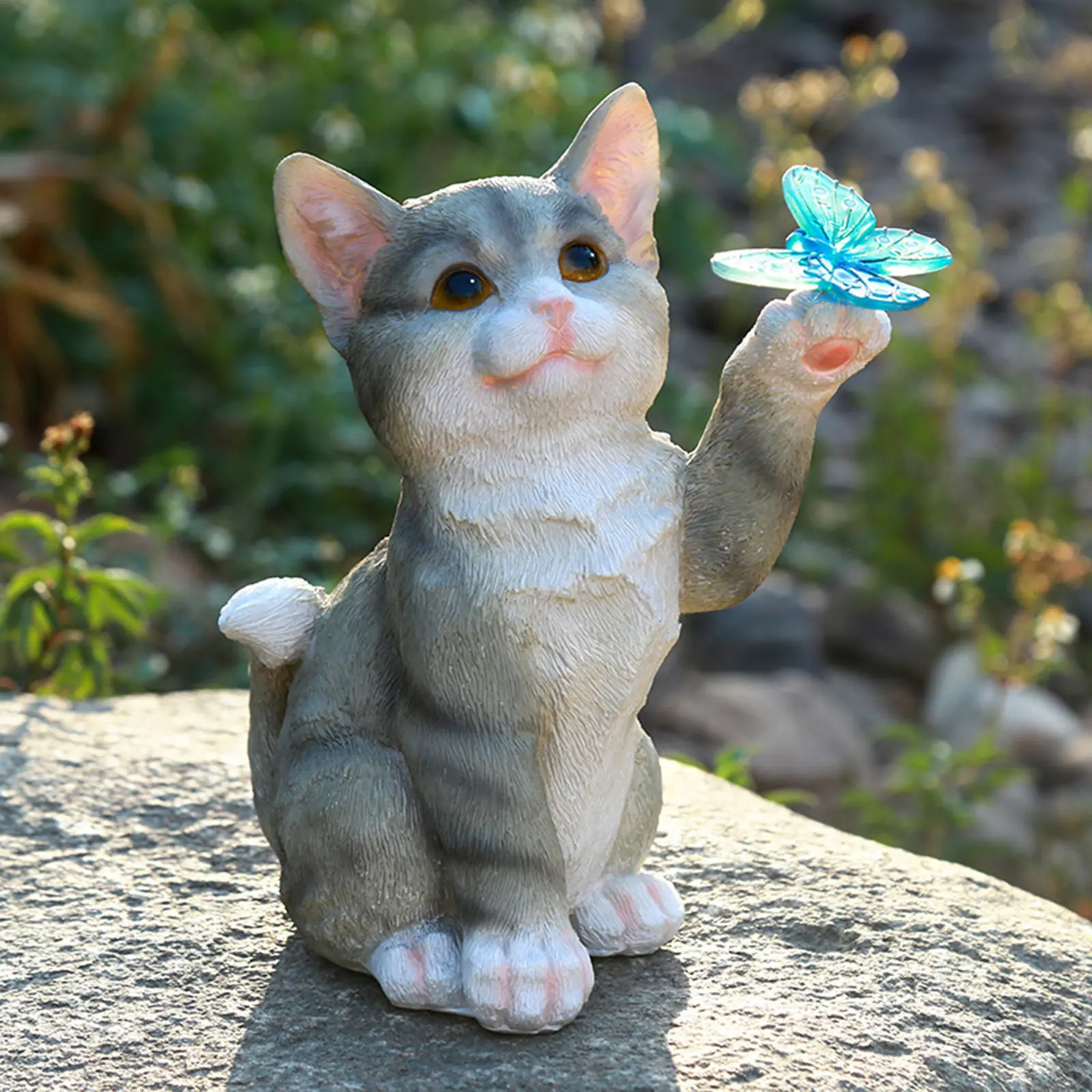 Outdoor Cat Sculpture Figurine - Smart Garden Light Camera ulasan dan harga