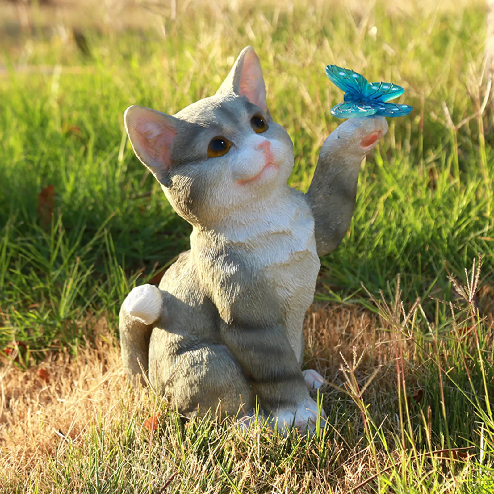 Outdoor Cat Sculpture Figurine - Smart Garden Light Camera ulasan dan harga